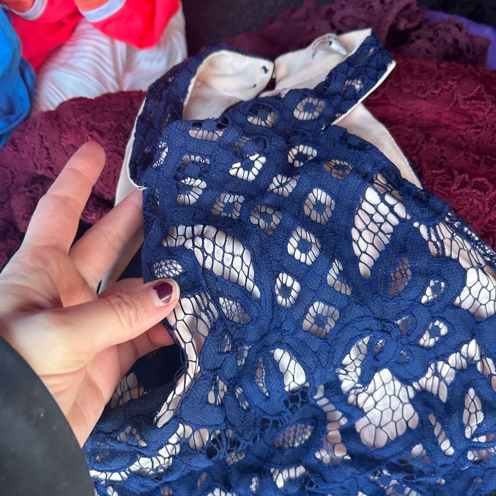 Charlotte Russe Navy Lace Mini Dress